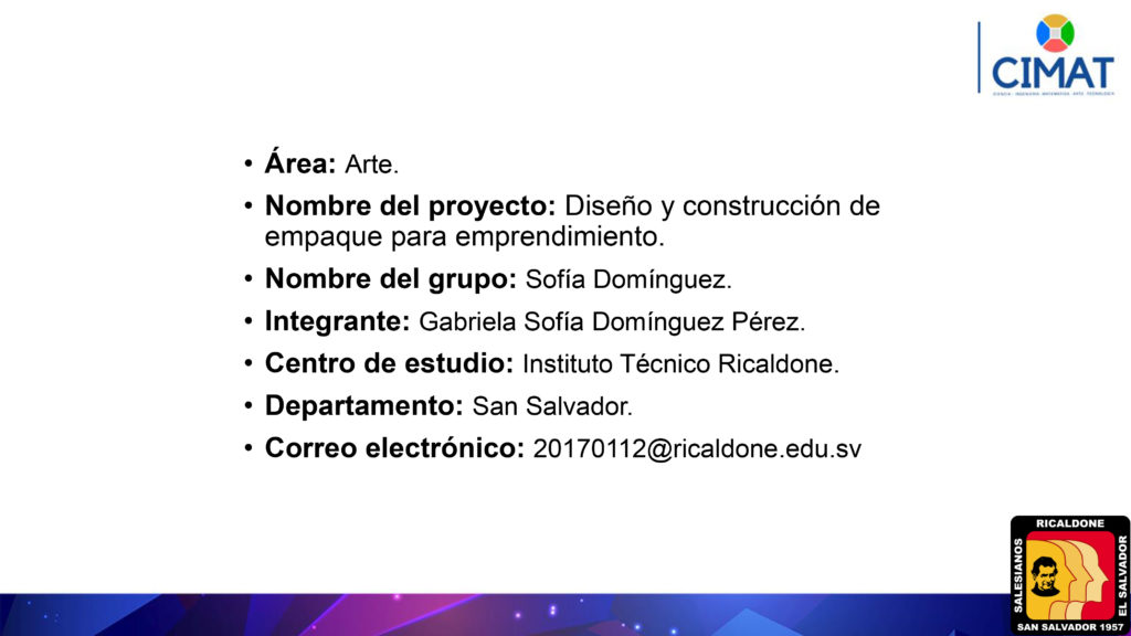 * Nombre del proyecto * Área *Nombre Del grupo