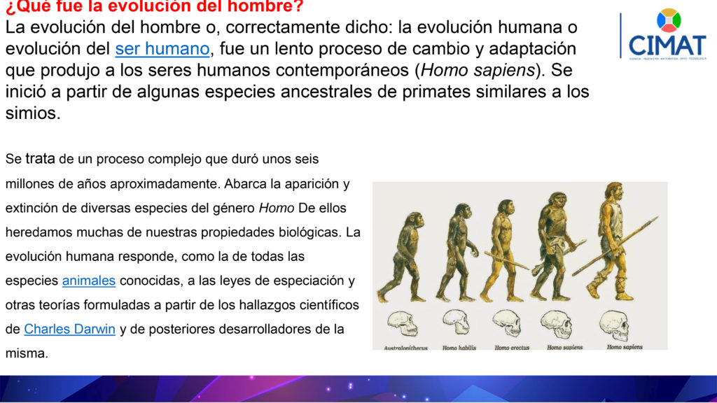 Nombre del proyecto : Evolución del ser humano    Área : Cienc