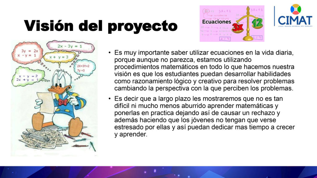 Nombre del proyecto: Mundo de ecuaciones Área: Matemáticas   N