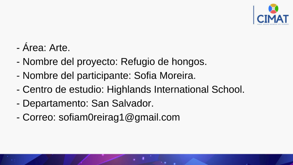 Nombre del proyecto: Área: Nombre del participante: